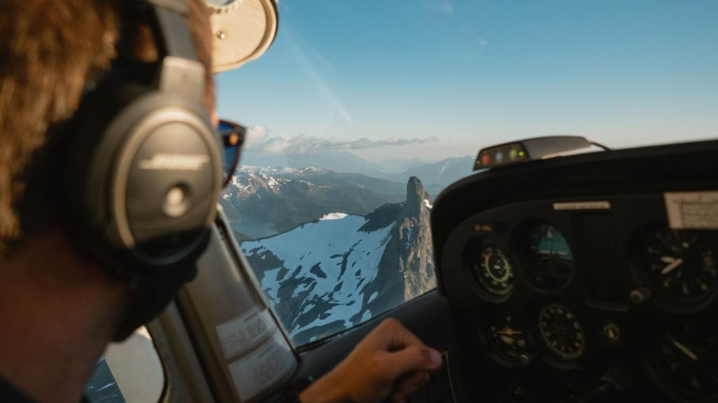 Flying a plane over Black Tusk