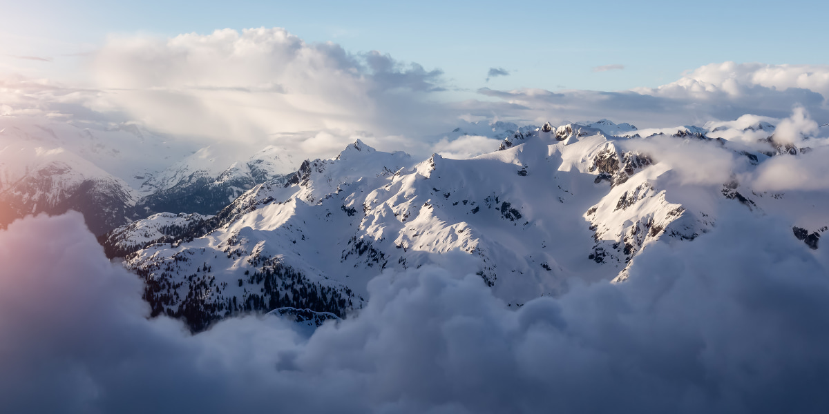 Cloudy aerial photography